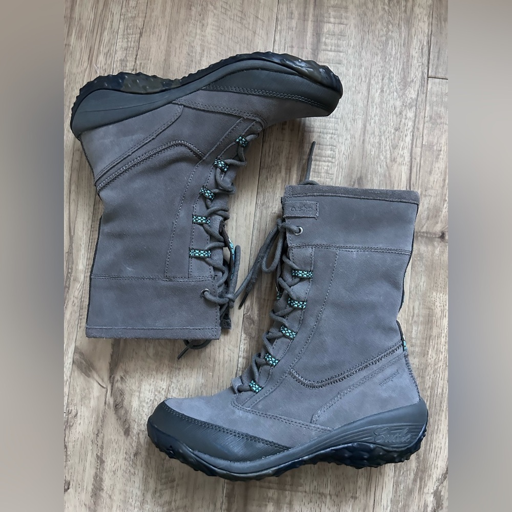 Cushe Allpine Cone suede grey turquoise Gray Women's Boots faux fur nordic - Picture 10 of 12